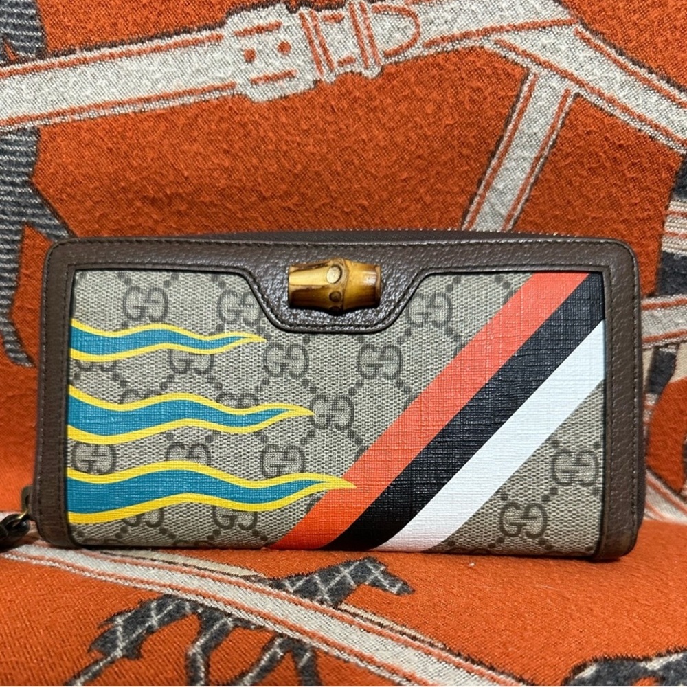 Gucci Centum Wallet with Green and Blue Accents